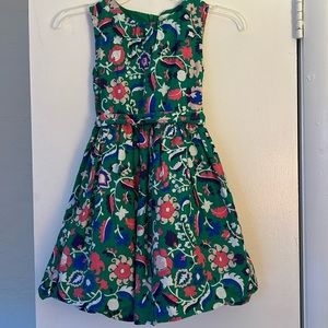 Mini Boden Green Floral Dress 7-8 Years